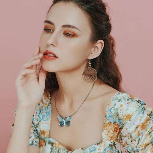 12 Pairs Boho Vintage Geometric Round Earrings Wooden Leather Ethnic Style Vintage Sunflower Earrings Christmas for Women