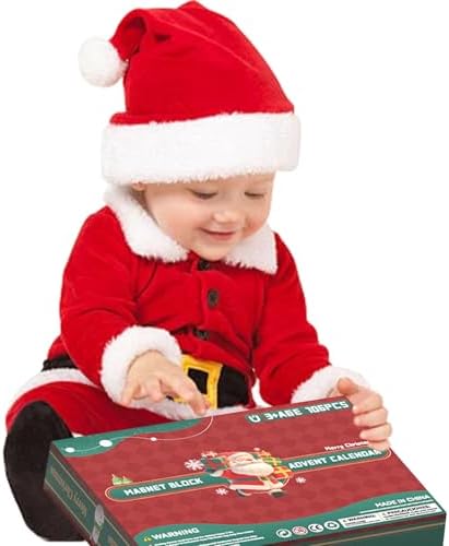 106pcs Christmas Magnetic Building Blocks Set, 2025 Christmas Advent Calendar, STEM Constructions Magnet Blocks for Boys Girls Age 3+, Magnetic Tiles Build Cubes, 24 Days of Suprises, Mini Figure