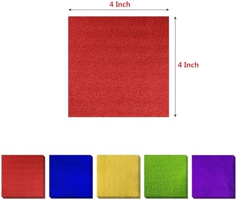 100 PCS Foil Candy Wrappers, 4x4 inches Chocolate Candy Wrappers aluminum foil sheets, DIY Homemade Candy Packaging for Christmas, Easter, Thanksgiving, and Birthday Party (Gold)