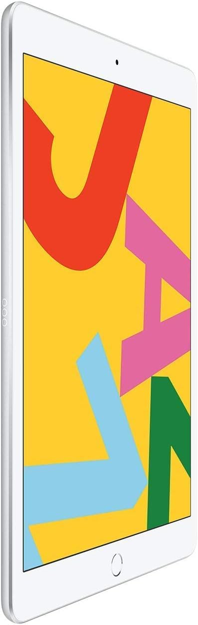 2019 Apple iPad 7th Gen (10.2 inch, Wi-Fi + Cellular, 128GB) Silver (Renewed)