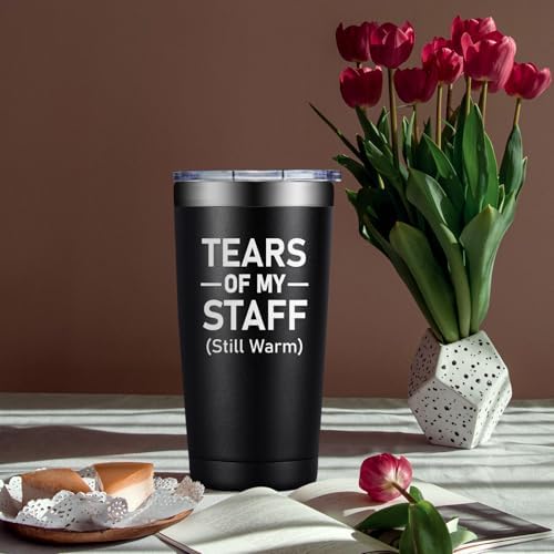 Boss Gifts for Men Women - Boss Day Gifts - Christmas, Appreciation, Retirement Gift for Bosses, Employees, Leader - Tears of My Staff - 20oz Bosses Tumbler