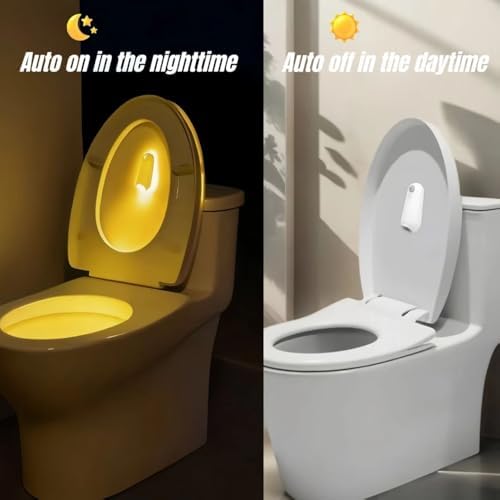 2-Pack Toilet Night Light Motion Sensor Activated, Rechargeable RGB Toilet Bowl Light, Christmas Gifts for Women Men, House Warming Gifts New Home Decor