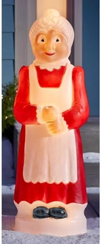 Union Products Mrs. Claus Blow Mold Christmas Decoration Red/White Resin 40 in. 1 pk