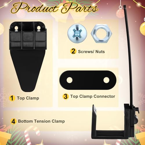 4 Pcs Christmas Garage Door Banner Clamps Christmas Garage Door Backdrop Installation Kit Large Banner Cover Hanging Hooks Tools Mural Clips for Decorations