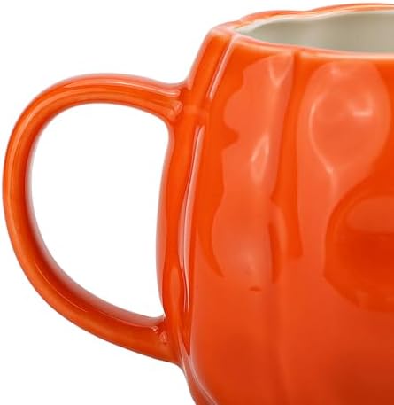 2pcs Pumpkin Mugs - 17 oz Large Fall Coffee Mugs - Ceramic Pumpkin Mugs for Cappuccino Coffee Latte Drinkings - Women Men Thanksgiving Christmas Gift