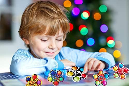 12 Pcs Fidget Spinners Pop Toys for Party Favors, Sensory Fidget Toys Bulk for Classroom Prizes, Easter Christmas Valentine Gifts for Kids Easter Basket Stuffers