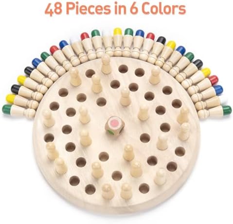 Wooden Memory Chess Matching Game: Large Family Board Games for Kids and Adults, Montessori Preschool Learning Educational Toy, Birthday Gift for Age 3 4 5 6 7 8+ Boy Girl, Christmas Stocking Stuffers