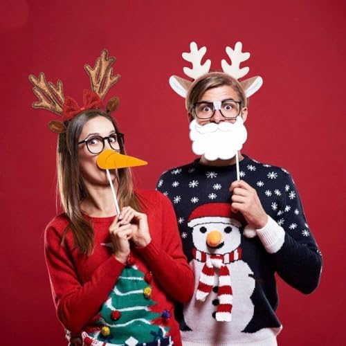 YNITSED Deer Antlers Headbands for Women Cute Deer Ears Headband for Christmas Halloween Cosplay Costume Accessories