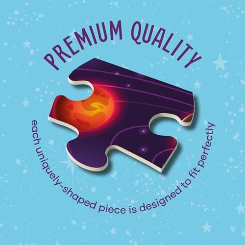 Dan&Darci Glow in The Dark 100 Piece Galaxy Puzzle for Kids - Space Jigsaw Puzzles Toys for Boys & Girls Ages 6-8 - Christmas Birthday Gifts for Age 6 7 8 Year Old Toddler Boy Girl Gift - Planet Toy