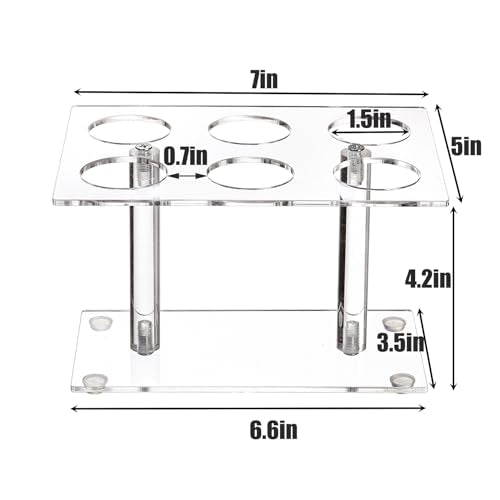 Youeon 2 Pack Acrylic Ice Cream Cone Holder with 6 Holes, Clear Waffle Cone Holder Stand, Sushi Hand Roll Stand for Wedding, Birthday, Christmas, Thanksgiving, Party or Buffet, Easy to Assemble