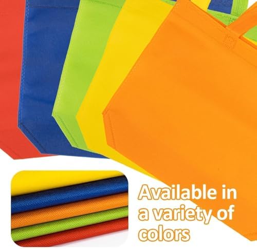 MAQIHAN Non-Woven Party Favor Bags - 10 PCS Reusable Gift Bags with Handles Colorful, Solid Color, Medium Size 10.3x13 inch Nonwoven Reusable Grocery Bags, for Christmas Gifts, for Birthday Party Bag Storage