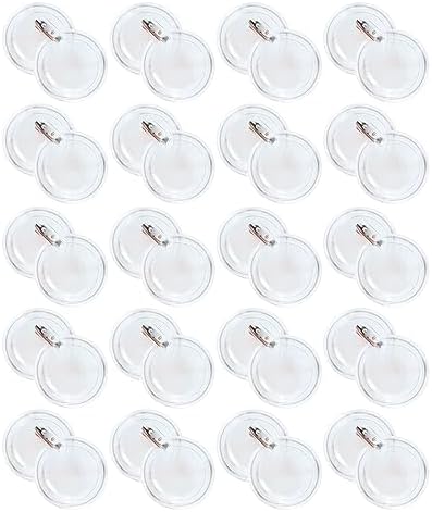 20 Pack Clear Button Pins 1.5 inch DIY Button Pins Kit Make Your Own Acrylic Buttons with Sublimation Maker Set for for Christmas Craft Supplies DIY Badges School Projects