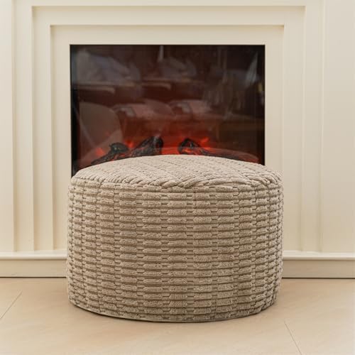 Asuprui Pouf Ottoman Stuffed Round Modern Foam Filled Ottoman Foot Rest Poufs for Living Room Chair Decorative Boho Foot Stool for Wedding Christmas Party