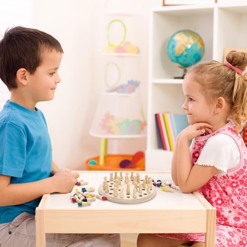 Wooden Memory Chess Matching Game: Large Family Board Games for Kids and Adults, Montessori Preschool Learning Educational Toy, Birthday Gift for Age 3 4 5 6 7 8+ Boy Girl, Christmas Stocking Stuffers