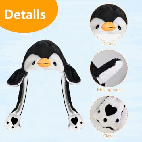 Plush Ear Moving Jumping Hat,Cute Fluffy Cap, Soft Warm HeadWear