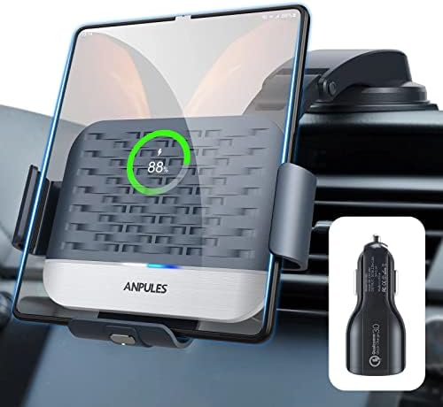 Wireless Car Charger for Samsung Galaxy Z Fold 7/6/5/4/3, Dual Coils，Fast Charging Phone Car Mount for Christmas, Auto-Clamping Air Vent Dashboard Car Phone Holder for Galaxy Z Fold/Note