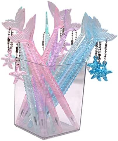YYaaloa 12pcs Cute Mermaid Novelty Gel Ink Writing Pens 0.5 mm Black Ink Fun Kawaii Pens Bulk for Kids Office School Supplies Birthday Baby Shower Christmas Gift (12)