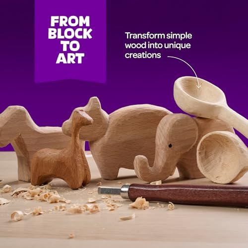 Wood Whittling Kit - Wood Carving Tools - Crafts for Adults - Christmas Unique Gifts - Teen Boy Gifts - Birthday Gift Ideas for Women - Hobbies DIY Kits for Adults, Boys, Girls, Women, & Men