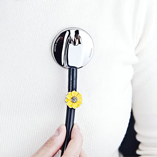 2 Pack Sunflower Bling Stethoscope Charms, Unique Stethoscope Id Name Tag for Doctor Nurse Christmas Gift