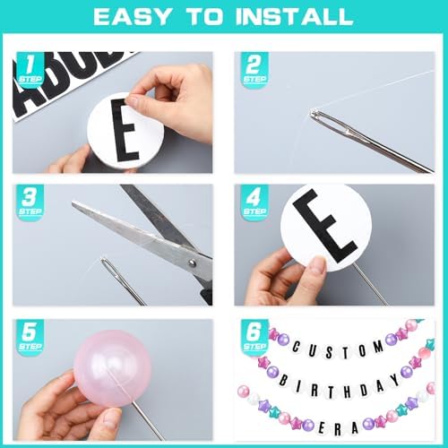 103 Pcs Giant Friendship Bracelet Garland DIY Birthday Halloween Christmas Jumbo Friendship Bracelet Banner Kit Famous Singer Customizable Party Wedding Decor(Pearlescent Macaron Color)