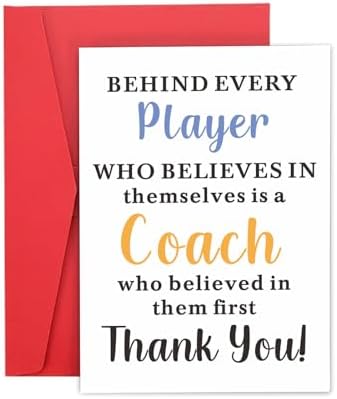 Coach Thank You Cards Coach Gifts for Men Women Soccer Coach Thank You Cards Bulk Baseball Coach Appreciation Gifts for Volleyball Football Coach Cheer Coach Christmas Stocking Stuffers Valentines