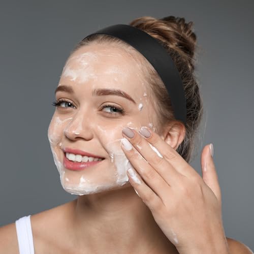 2 Pieces Satin Headbands 1 Inch Wide Hard Head Band Fashion Solid Headband Anti-slip Plain Hair Bands Diy Hair Accessories for Women Girls Halloween Christmas Valentine's Day