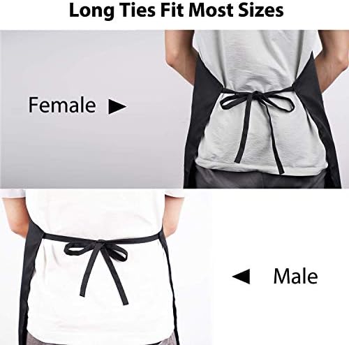 YIKA® I AM EVERYTHING® Apron Couples, Christmas Gifts for Couples: Waterproof Aprons for Women Men, with Adjustable Neck Strap with Extra Long Ties, 2 Pockets (Black)