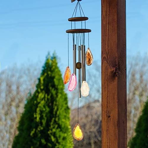 Hicarer 16 Pcs Agate Slices Polished Agate Slices with Holes Irregular Pendants Stone Bulk Drilled Geode Slivers for Christmas Women DIY Craft Gifts Jewelry Making(Mix Colors)