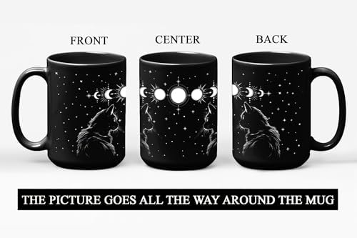 Black Cat Mug 15oz Cat Lover Gifts for Women Funny Goth Coffee Mug - Witch, Goth Decor Halloween Cup With Cats Goth Gift Witchy Gifts for Women - Halloween Mugs Cats Christmas Gothic Home Decor