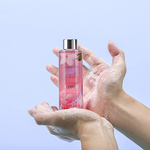 Body & Earth Gift Baskets for Women Bath and Body Set for Her, Cherry Blossom & Jasmine Spa Gifts for Women Christmas Gifts, Regalos Para Mujer