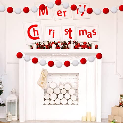 WILLBOND 50 Pcs Christmas Large Pom Poms for Crafts, 2 Inch Halloween Fluffy Pompoms Giant Acrylic Balls Holiday Costume Fuzzy Ball for DIY Crafts Supplies Party Decorations(Red, White)