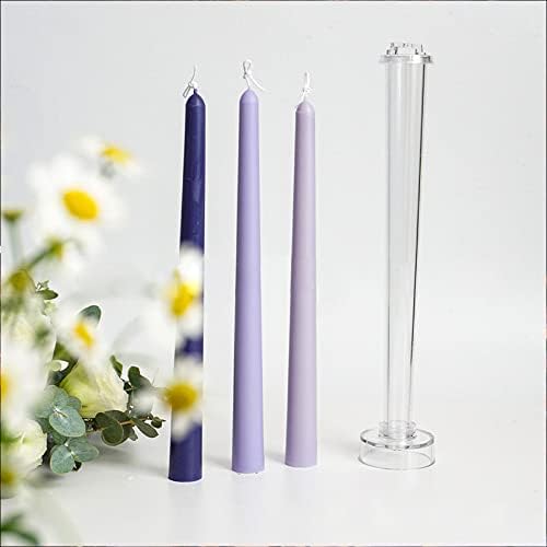 2-Pack Classic Tall Taper Candle Mold,Clear Plastic Pillar Candlestick Mold for Church Christmas Candlelight Dinner Valentine's Day (10.24inch)