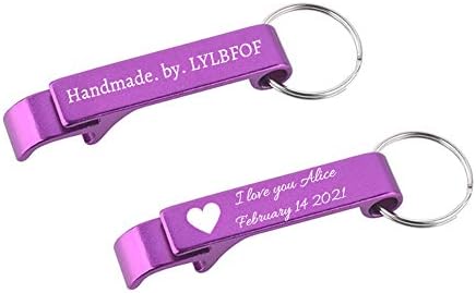 100pcs Personalized Bottle Opener Keychain Custom Aluminum Beer Bottle Opener Engraved Any Text/Logo Wedding Favors, Brewery, Bar, Anniversaries, Party, Property Agent, Guests, Graduation, Christmas