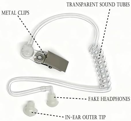 1PCS Spy Earpiece Headphones - Secret FBI Badge Prop Matching Costume Accessory for Halloween & Christmas