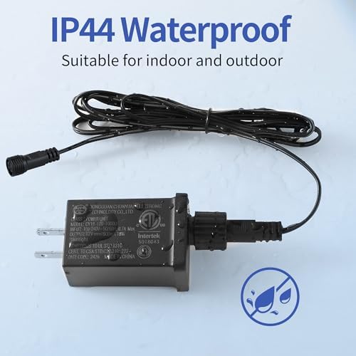 2 Pack 12V DC 1.5A Yard Inflatable Adapters Replacement, Class 2 Power Supply Adaptor with 9.8ft Extension Cables, 12W Transformer US Plug for LED Lights Halloween Christmas Thanksgiving Inflatables