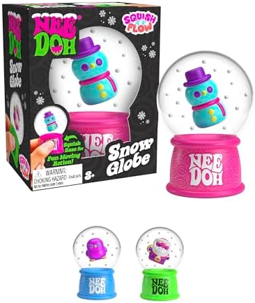 Schylling NeeDoh Squishmas Squish N' Snow Globes - Christmas Squeeze Toy - Assorted Colors - Ages 3 to Adult (Pack of 1)