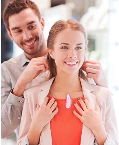 Hicarer 16 Pcs Agate Slices Polished Agate Slices with Holes Irregular Pendants Stone Bulk Drilled Geode Slivers for Christmas Women DIY Craft Gifts Jewelry Making(Mix Colors)