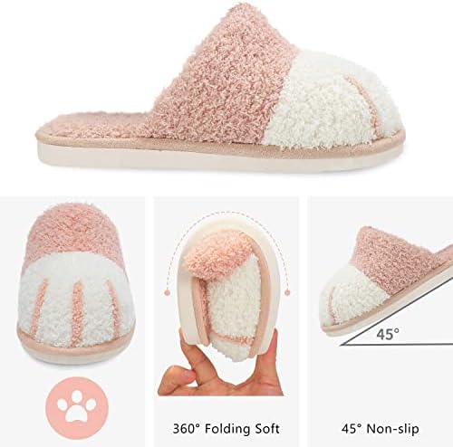 SINNO Cute Animal Slippers for Women Indoor Outdoor Memory Foam House Slipper Soft Warm Cozy Fuzzy Bedroom Non-Slip Shoes Christmas Gift ladies