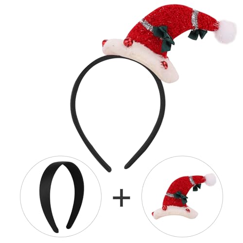 2 Pieces Satin Headbands 1 Inch Wide Hard Head Band Fashion Solid Headband Anti-slip Plain Hair Bands Diy Hair Accessories for Women Girls Halloween Christmas Valentine's Day