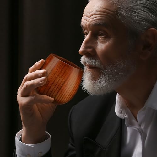 GENUINED The Original Wooden Whiskey Glasses Set of 2, Bourbon Gifts for Men, Anniversary, Birthday, Christmas Gifts, Old Fashioned Wood Bourbon Drinking Glass