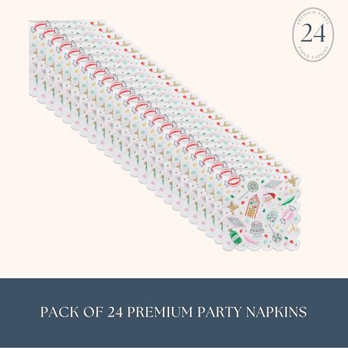 Harry Potter X Bonjour Fête Honeydukes Small Pattern Napkins | 3-Ply Fancy Napkins for Harry Potter Themed Parties | Happy Birthday & Cocktail Decoration | Pack of 24, 5" Fold | Premium Party Supplies