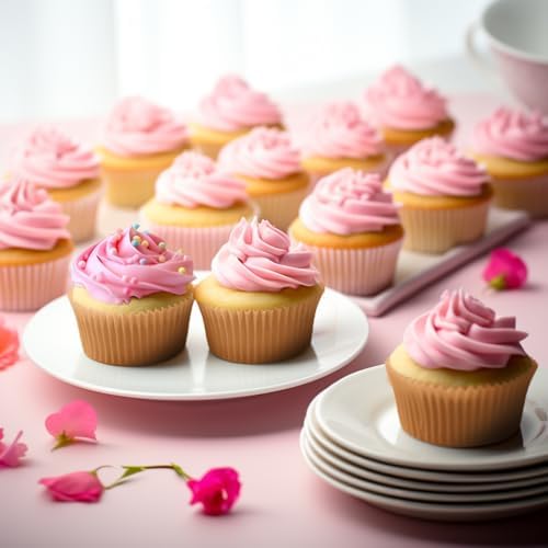 Jumbo Cupcake Liners 300 pcs Natural Muffin Liners No Smell,Food&Grade,Greaseproof Paper Baking Cups, Cupcake Wrappers for Party,Christmas by GoldenBakeryFamily