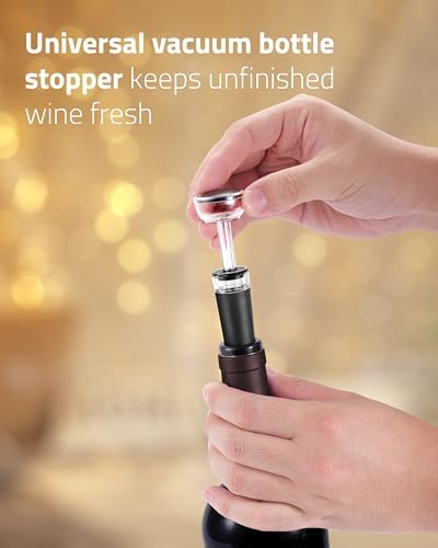 Electric Wine Opener Set - Premium Wine Gifts with Wine Opener, Foil Cutter, Wine Aerator, Vacuum Stopper, and Elegant Gift Box - Ideal Gift for Mother’s Day Father’s Day Birthday Anniversary