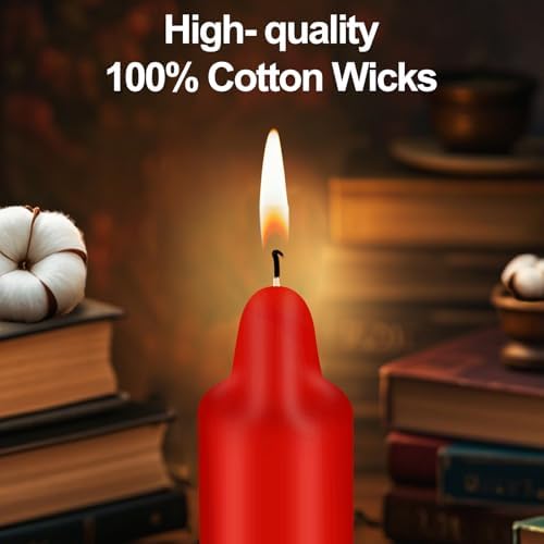 100 Pack Red Spell Chime Candles, 4 Inch Small Taper Candles for Rituals, Birthday Party, Witchcraft, Meditation, Wiccan Supplies, Prayer, Christmas & More