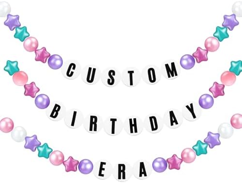 103 Pcs Giant Friendship Bracelet Garland DIY Birthday Halloween Christmas Jumbo Friendship Bracelet Banner Kit Famous Singer Customizable Party Wedding Decor(Pearlescent Macaron Color)