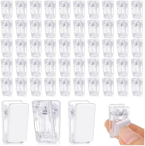 50 Pcs Self Adhesive Clips,Wall Clips for Hanging,Sticky Clips Tapestry Clips Photo Picture Poster Clips Plastic Spring Clips Hanging for Paper Tapestry Hangers Home and Office Christmas Decor(Clear)