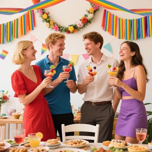 6 Rolls Rainbow Party Streamers Crepe Paper, Rainbow Party Decorations for Christmas Birthday Wedding Bachelorette Bridal Baby Shower Pride Party Candyland Backdrop DIY Supplies Art Crafts