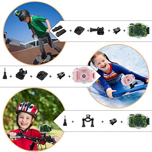 DEKER Waterproof Camera for Kids, Christmas Birthday Gifts for Boys Girls 3-12 Year Old, Mini HD Toddler Digital Video Children Travel Camcorder, 2 Inch IPS Screen with 32GB Card (Green)