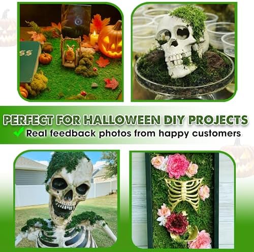 [Upgraded] DUSPRO Green Moss for Crafts, Real Forest Moss Potted Plants, Decorative Mosses for Table Centerpieces Wedding Christmas Fairy Party Decor, Indoor Planters, DIY Project (1.25 Lbs)