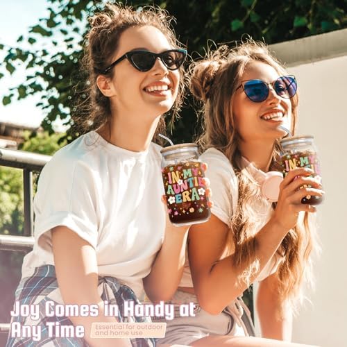 Mother’s Day Birthday Gifts for Aunt Auntie - Funny Christmas Gifts from Niece for Auntie, New Aunt - 16 Oz Glass Coffee Cup